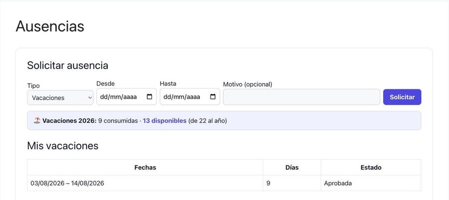 Formulario de solicitud de ausencia